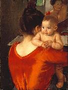 Mary Cassatt Woman in a Red Bodice and Her Child France oil painting artist